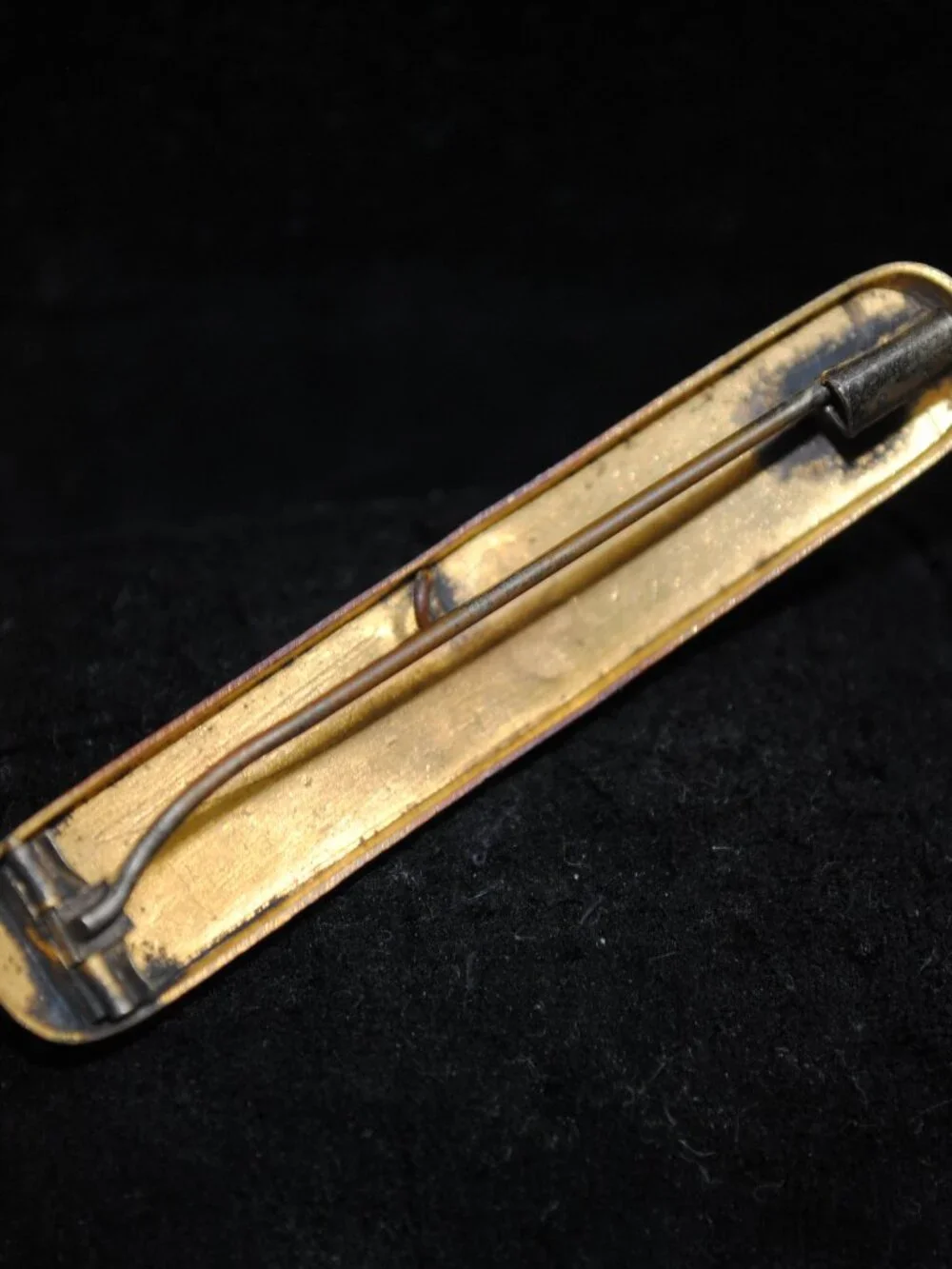 Antique Victorian Brass Bar Pin / Brooch with Filigree Design
